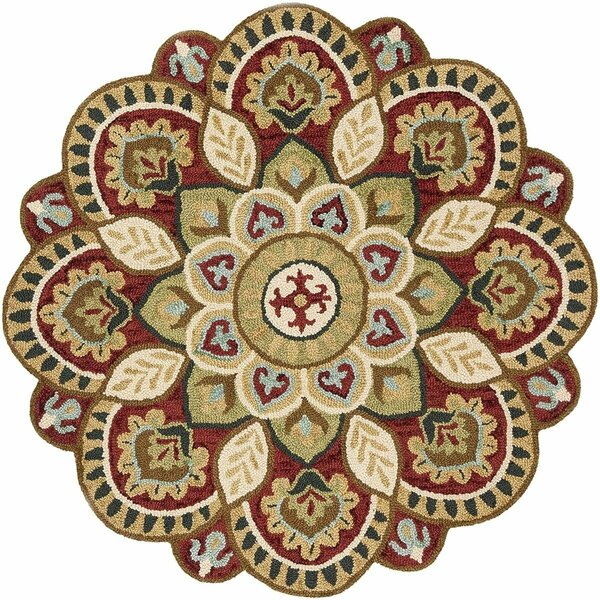 Safavieh 10 x 10 ft. Novelty 604Q Round Area Rug; Red & Taupe NOV604Q-10R